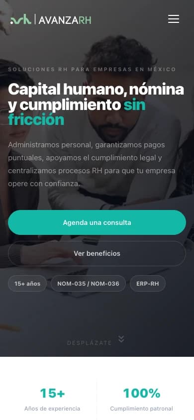Sitio publicado de Avanza RH