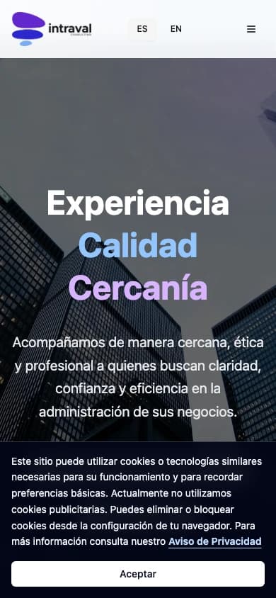 Sitio publicado de Intraval Consulting