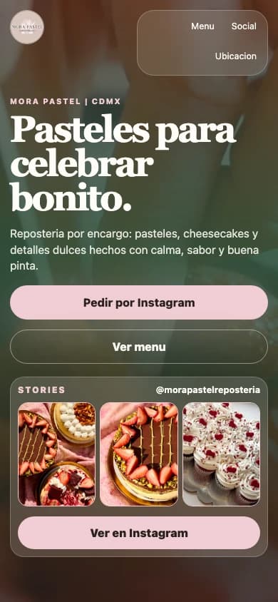 Sitio publicado de Mora Pastel