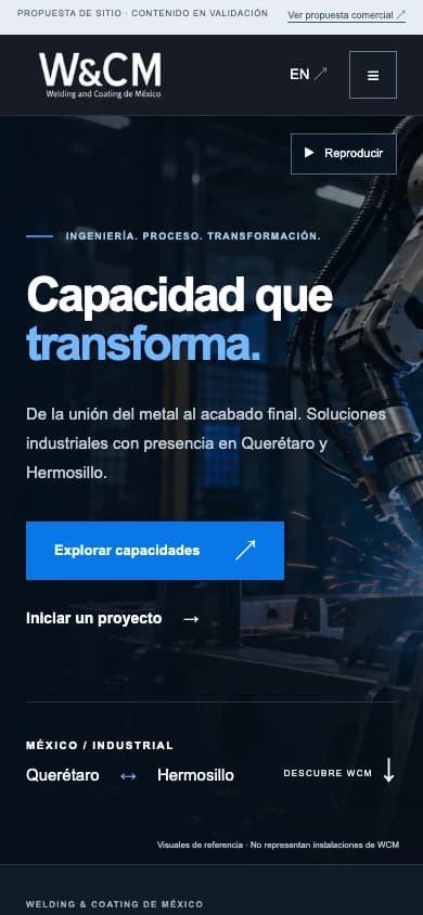 Sitio publicado de WCM Industrial